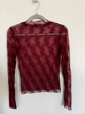 wild fable Sheer Lace Long-Sleeve Top